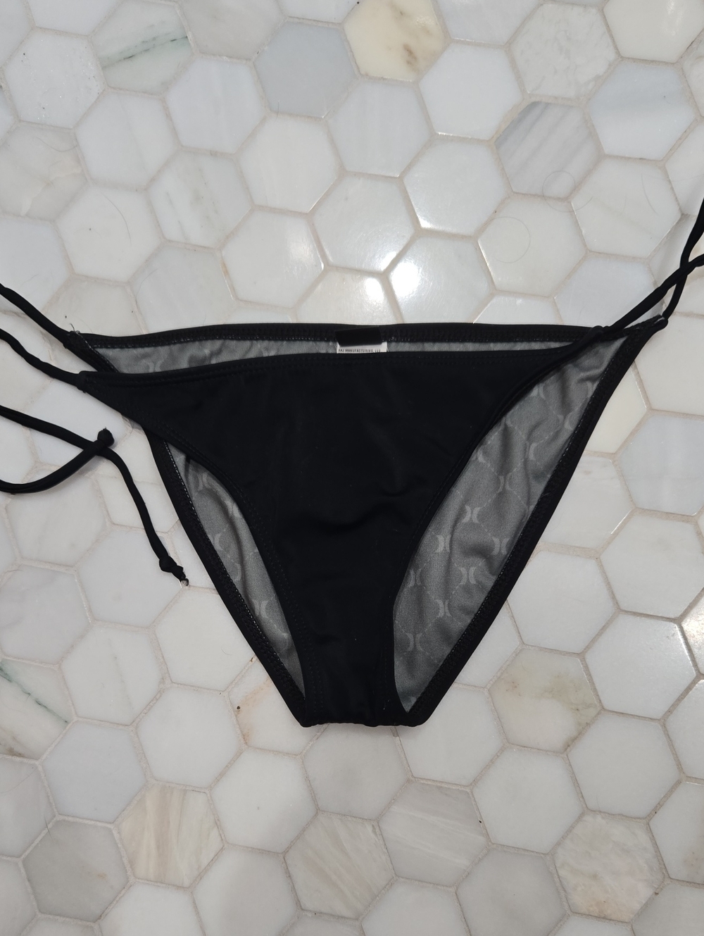 Hurley Black Tie-Side Swim Bottom Size Small